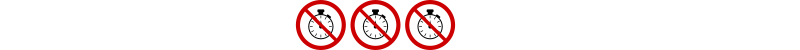 three stop watches with a ban symbol