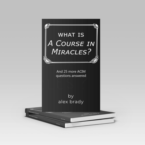 What is A Course in Miracles? book image with stack of books